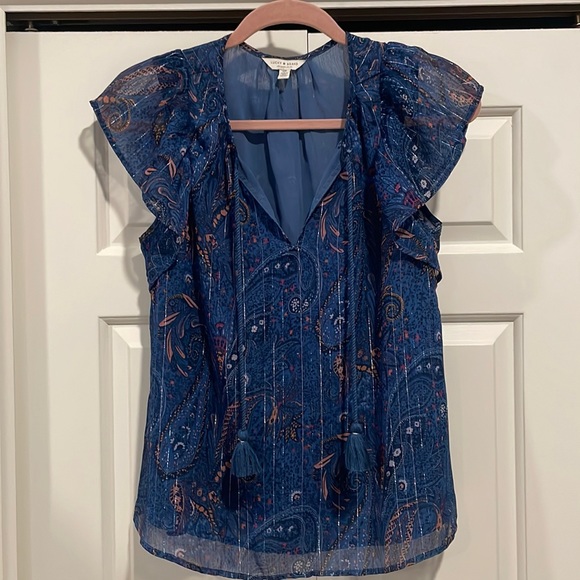 Lucky Brand Tops - LUCKY Brand royal blue blouse